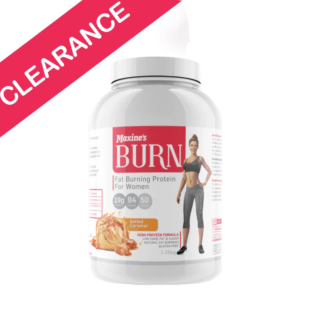 Maxine's Burn Protein Salted Caramel 1.25kg – Fat Burning Protein for Women, Clearance Stock, High Protein Formula, Short Expiry.